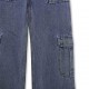 Jeansy dziewczęce cargo z kieszeniami DKNY 006425 - E - modne spodnie dla nastolatki