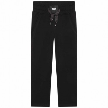 Czarne dresy dla dziewczynki DKNY 006426 - A - spodnie dla nastolatki