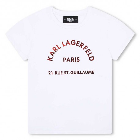 Biała koszulka dziewczęca Karl Lagerfeld 006436 - A - koszulki dla nastolatki