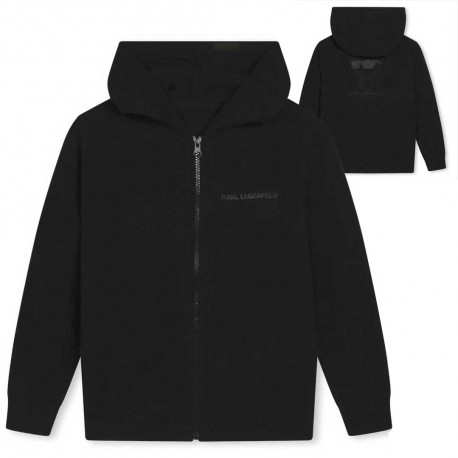 Czarny sweter dla chłopca Karl Lagerfeld 006444 - A - kardigan jak bluza