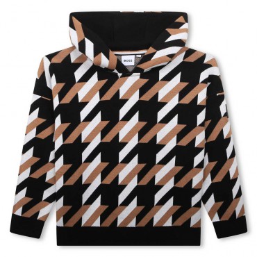 Chłopięcy sweter w pepitę Hugo Boss 006469 - A - marki premium dla dzieci i nastolatków