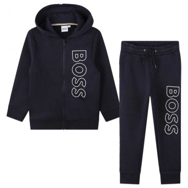 Granatowy dres dla chłopca Hugo Boss 006470 - A - top marki