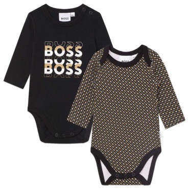 Body chłopięce komplet 2 szt  Hugo Boss 006474 - A - marki premium dla niemowląt