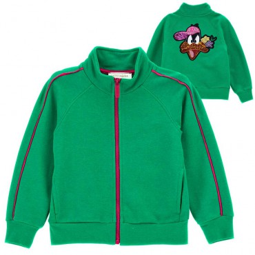 Zielona bluza dla dziewczynki Monnalisa 006482 - A - ekskluzywne ubrania dla dzieci