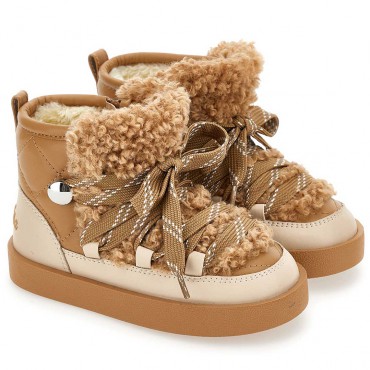 Ciepłe botki dla dziewczynki Monnalisa 006490 - A - dobre zimowe buty dla dziecka