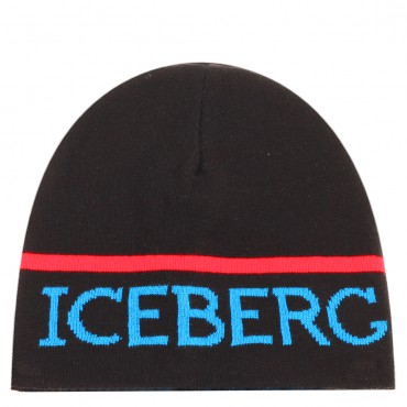 Czarna czapka dla chłopca Iceberg 006505 - A - czapki dla dzieci