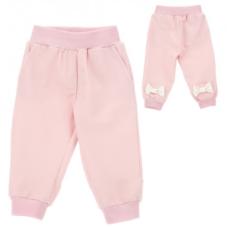 Różowe spodnie niemowlęce Monnalisa 006524 - A - dresy dla niemowląt