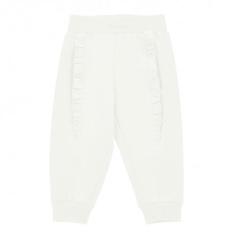 Białe spodnie niemowlęce Monnalisa 006526 - A - dresy dla dziewczynki