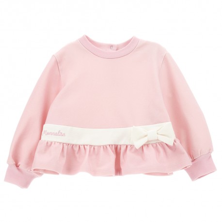 Bluza niemowlęca z kokardką Monnalisa 006527 - A - ekskluzywne ubranka dla niemowląt