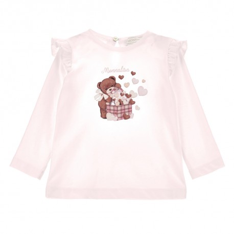 Niemowlęca koszulka z misiem Monnalisa 006528 - A - ekskluzywne bluzeczki dla niemowląt