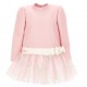 Różowa sukienka niemowlęca Monnalisa 006531 - A - ekskluzywne sukienki dla małych dziewczynek