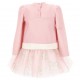 Różowa sukienka niemowlęca Monnalisa 006531 - B - ekskluzywne sukienki dla małych dziewczynek