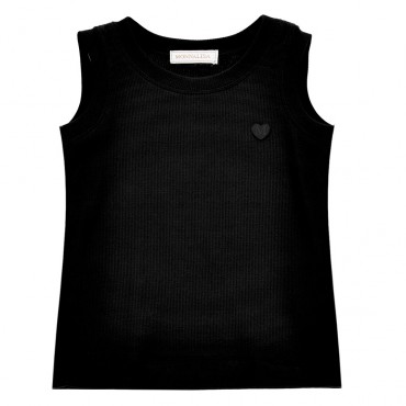 Czarny top dla dziewczynki Monnalisa 006561 - A - koszulka dziewczęca