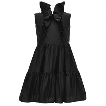 Czarna sukienka dla dziewczynki Monnalisa 006563 - A - sukienki dla nastolatki