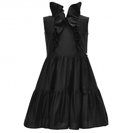 Czarna sukienka dla dziewczynki Monnalisa 006563 - A - sukienki dla nastolatki