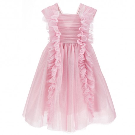 Tiulowa sukienka dla dziewczynki Monnalisa 006568 - A - sukienki balowe, na komunię, wesele