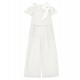 Biały kombinezon dla dziewczynki Monnalisa 006569 - A - ubrania wizytowe dla dzieci