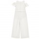Biały kombinezon dla dziewczynki Monnalisa 006569 - E - ubrania wizytowe dla dzieci