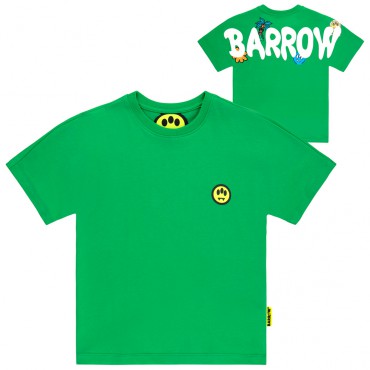 Zielona koszulka z nadrukiem Barrow 006573 - A - kolorowe koszulki dla dzieci i nastolatków