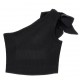 Czarny crop top dla dziewczynki Monnalisa 006594 - C - krótkie bluzki dla dziecka