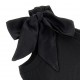 Czarny crop top dla dziewczynki Monnalisa 006594 - D - krótkie bluzki dla dziecka
