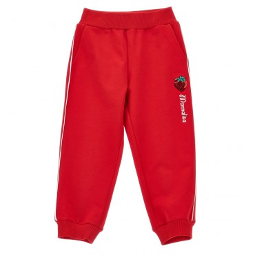 Czerwone spodnie dla dziewczynki Monnalisa 006599 - A - dresy dla dziecka