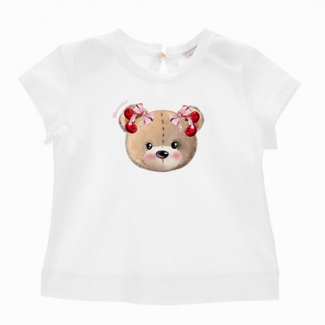 Koszulka niemowlęca z misiem Monnalisa 006610 - A - bluzeczki dla małej dziewczynki