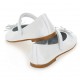 Białe balerinki dla dziewczynki Monnalisa 006613 - D - skórzane pantofelki dla dziecka