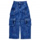 Obszerne jeansy dla dziewczynki Monnalisa 006619 - A - bojówki dla dziecka