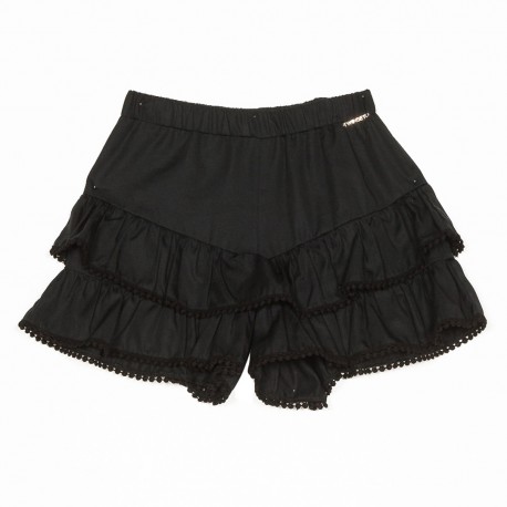 Czarne szorty dla dziewczynki Twin Set 006621 - A - krótkie spodenki dla nastolatki