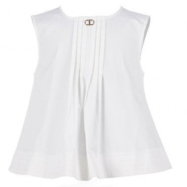 Biały top dla dziewczynki Twin Set 006626 - A - elegancka letnia bluzka dziewczeca