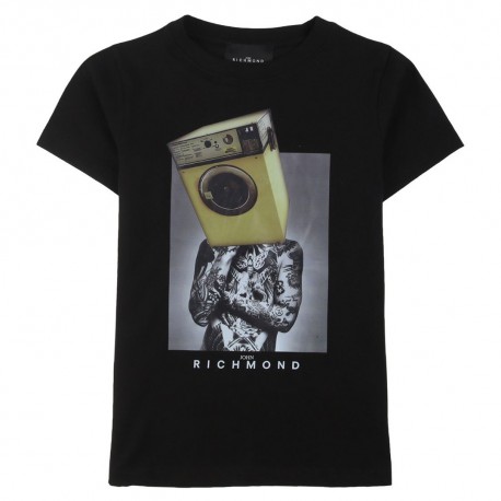 Czarny t-shirt dla chłopca Richmond 006631 - A - rockowa koszulka dla dziecka