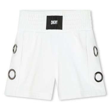 Białe szorty dla dziewczynki DKNY 006654 - A - krótkie spodenki dla nastolatki