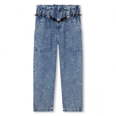 Niebieskie jeansy dla dziewczynki DKNY 006656 - A - spodnie dla nastolatki