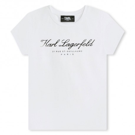 Biała koszulka dziewczęca Karl Lagerfeld 006662 - A - t-shirt dla nastolatki