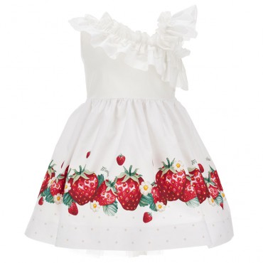 Wizytowa sukienka dziewczęca Monnalisa 006673 - A - efektowna sukieneczka dla dziecka