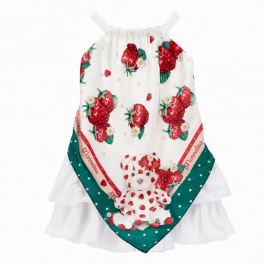 Letnia sukienka dla dziewczynki Monnalisa 006674 - A - efektowna sukieneczka dla dziecka