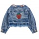 Jeansowa kurtka dla dziewczynki Monnalisa 006675 - B - stylowa kurtka dla dziecka
