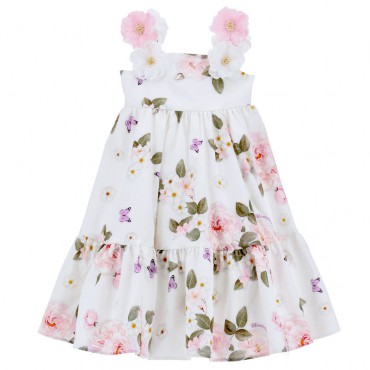 Dziewczęca sukienka midi Monnalisa 006683 - A - letnie sukienki dla dzieci