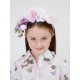 Opaska na włosy z kwiatami Monnalisa 006686 - D - opaski dla dziewczynki