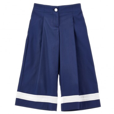 Granatowe spodnie dla dziewczynki Monnalisa 006689 - A - modne ubrania dla dziecka
