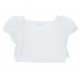 Biały crop top dla dziewczynki Monnalisa 006692 - B - krótka bluzka dla dziewczynki