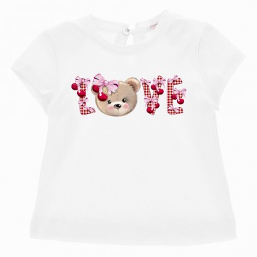 Dziewczęcy t-shirt niemowlęcy Monnalisa 006699 - A - koszulka dla niemowlaka