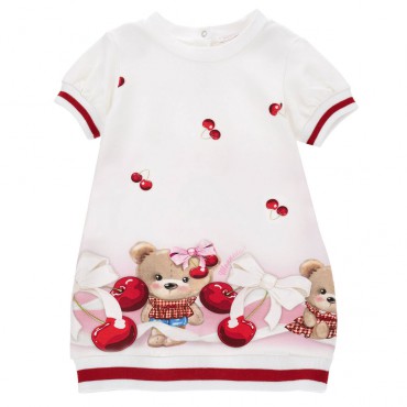 Bawełniana sukienka niemowlęca Monnalisa 006701 - A - sukienki dla małych dziewczynek