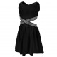 Czarna sukienka dla nastolatki Monnalisa 006702 - C - sukienka dziewczęca z odkrytymi plecami