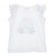 Biały top dla dziewczynki Monnalisa 006721 - B - letnia koszulka dla dziecka