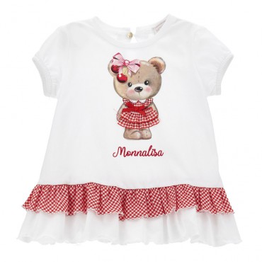 Bluzeczka niemowlęca z falbanką Monnalisa 006723 - A - koszulki dla niemowląt