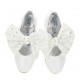 Pantofle na obcasie dla dziecka Monnalisa 006724 - D - białe baleriny obcas