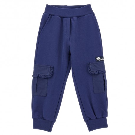 Granatowe spodnie dla dziewczynki Monnalisa 006726 - A - dresy dla dziecka
