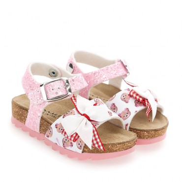 Profilowane sandały dziewczęce Monnalisa 006729 - A - letnie obuwie dla dziewczynki